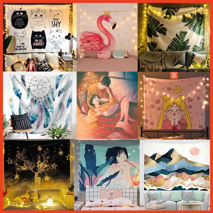 Tranh vải treo tường trang trí phòng ngủ, thảm treo tường decor hàng đẹp