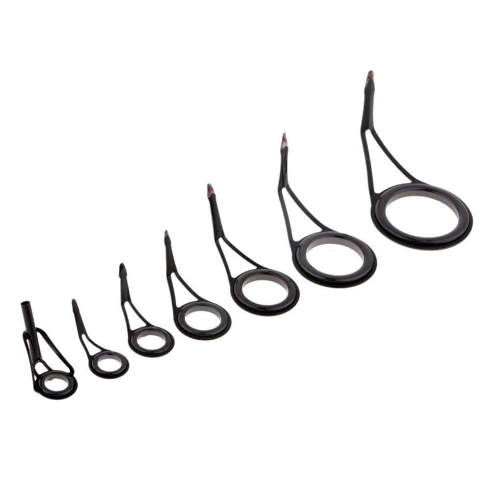 7pcs Fishing Rod Guides Eye Ring DIY Rod Repair Kit
