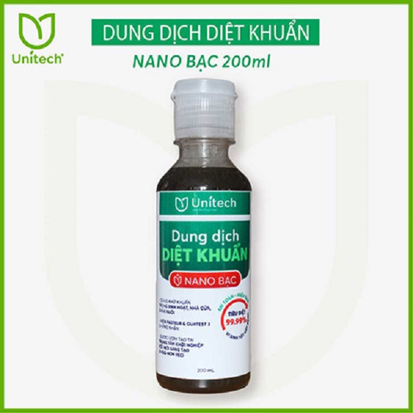 Nano bạc diệt khuẩn Unitech đậm đặc (200ml) - Khử khuẩn nhà cửa, tiêu diệt nấm bệnh cây trồng