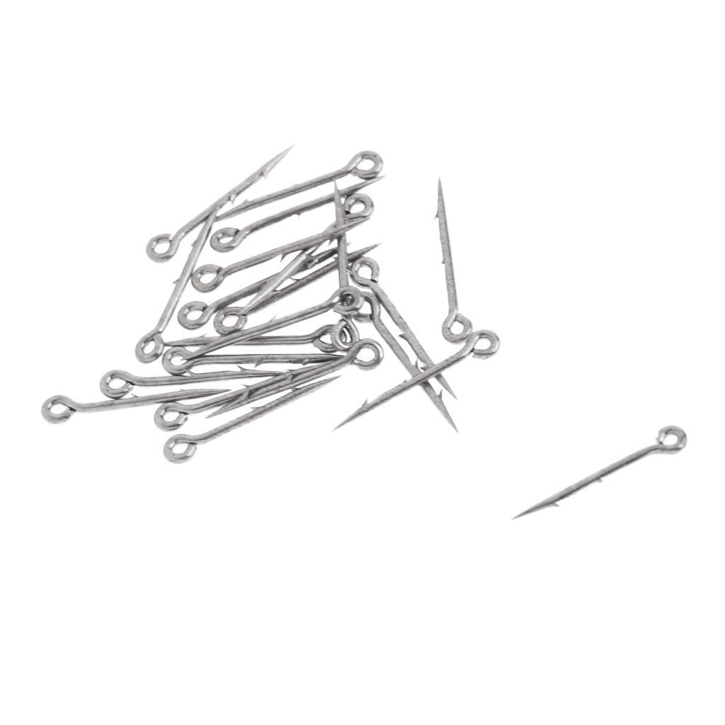 20Pcs High-carbon Steel Sea Fishing Worm Hooks Fishhook Straight Live Bait Lure Hooks, S M L