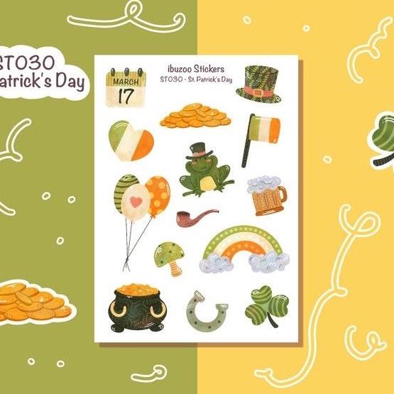 Sticker tự thiết kế - sticker sheet st.patrick'c day - hình dán sổ, nhật kí bullet journal - unim041