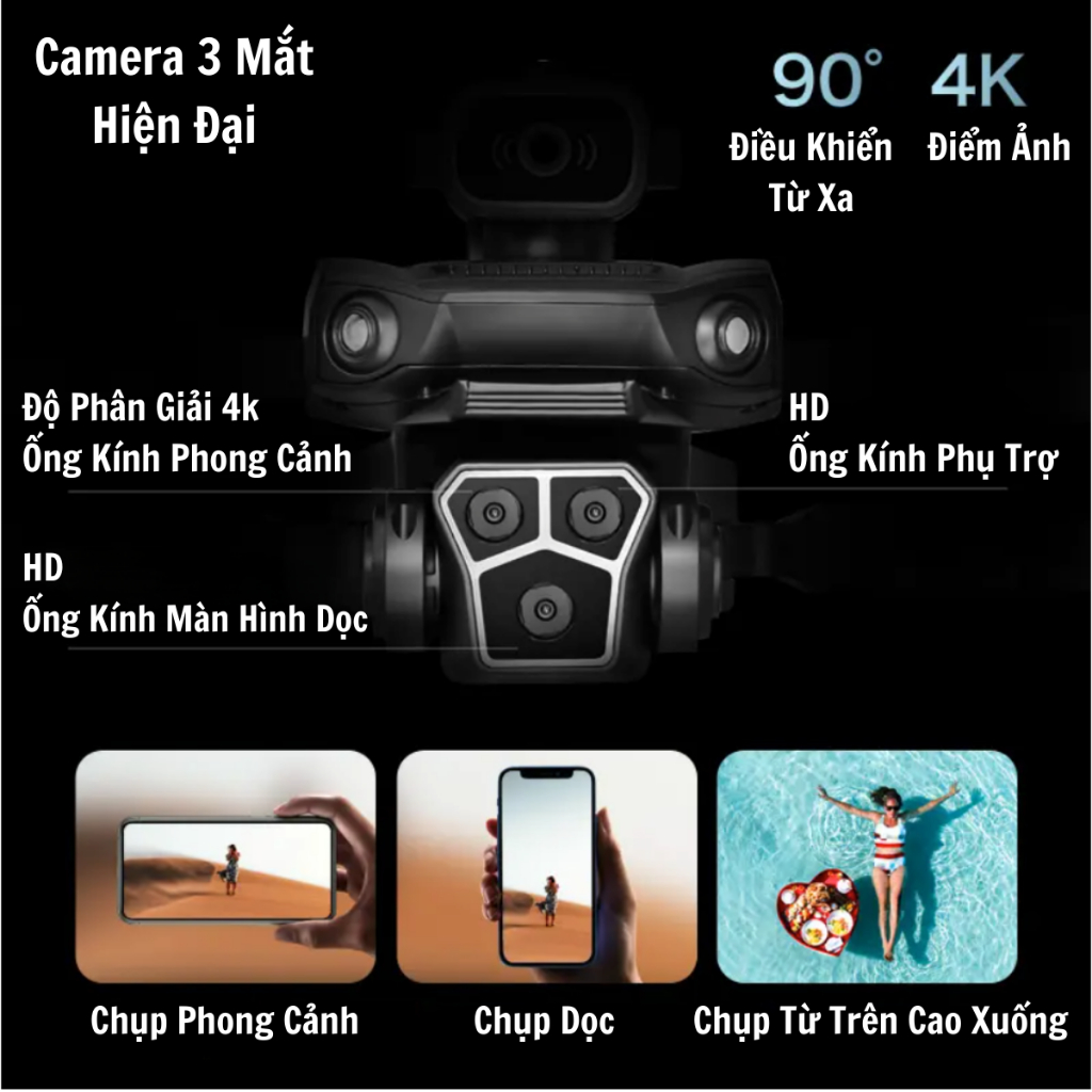 Hình ảnh Flycam Mini Giá Rẻ Drone Camera 4K M1S có cảm biến tránh va chạm, truyền hình ảnh trực tiếp về điện thoại - Hàng Chính hãng Asport