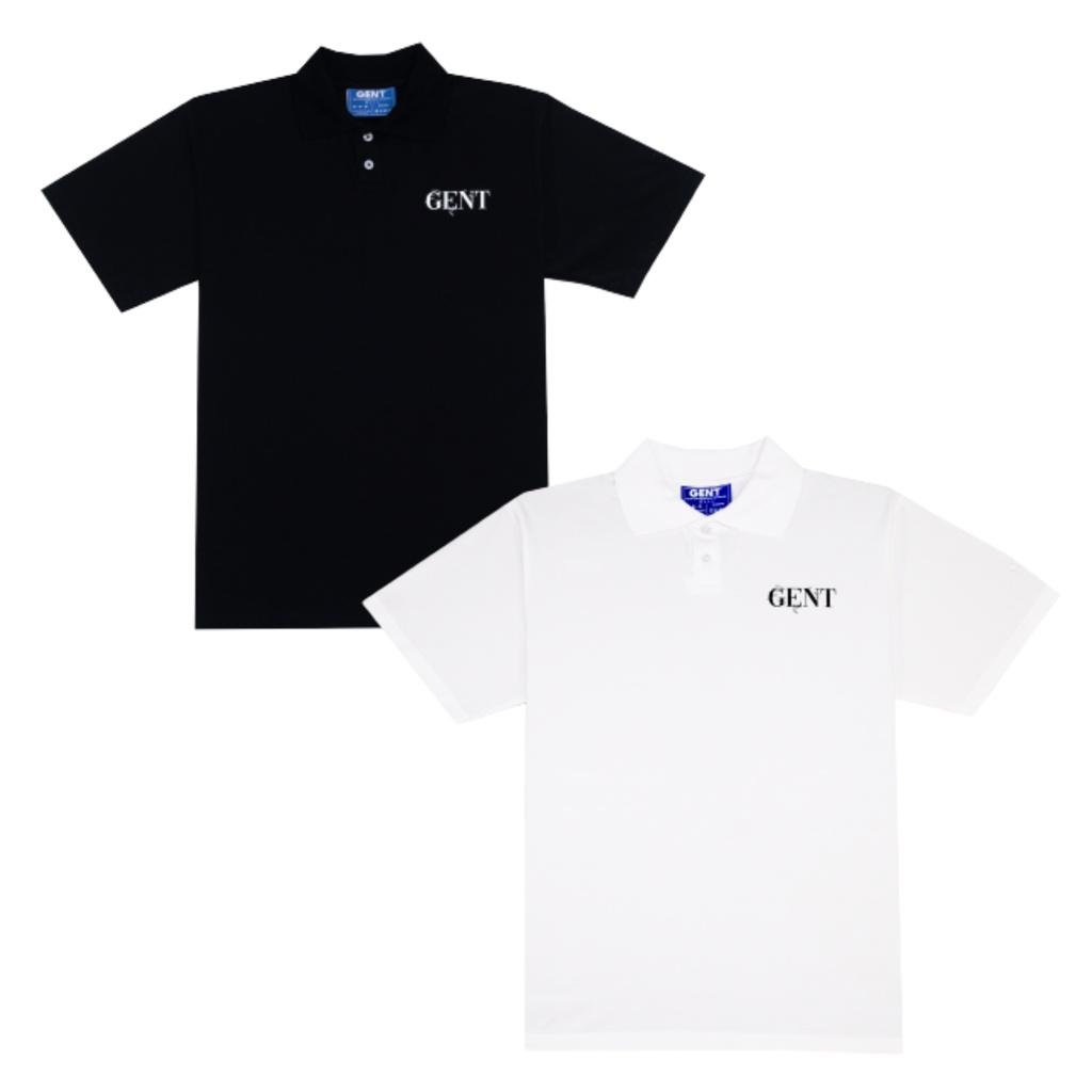 Áo thun Polo Signature Basic unisex nam nữ from rộng, tay lỡ, cổ tròn màu đen, trắng.