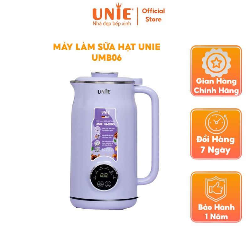 Máy làm sữa hạt đa năng UNIE UMB06 Dung tích 600ml, Nâng cấp 6 tính năng xay nấu,lòng cối dao xay chất liệu inox 304 cao cấp,thiết kế hiện đại,nhỏ gọn,hàng chính hãng.