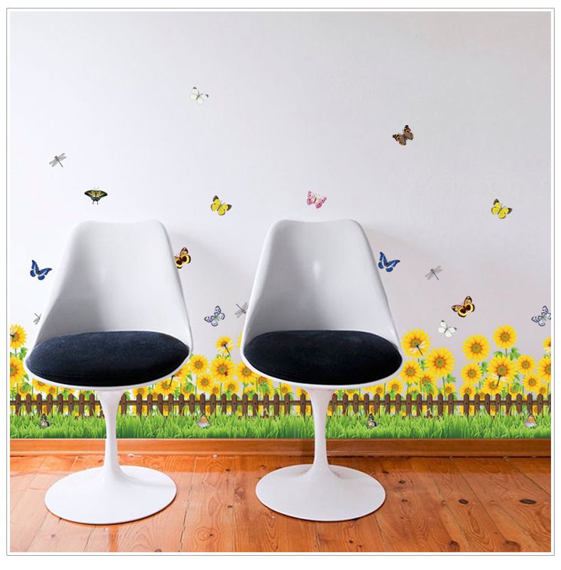 Decal dán chân tường Hoa hướng dương 2 AmyShop DCT034 - 2 bộ