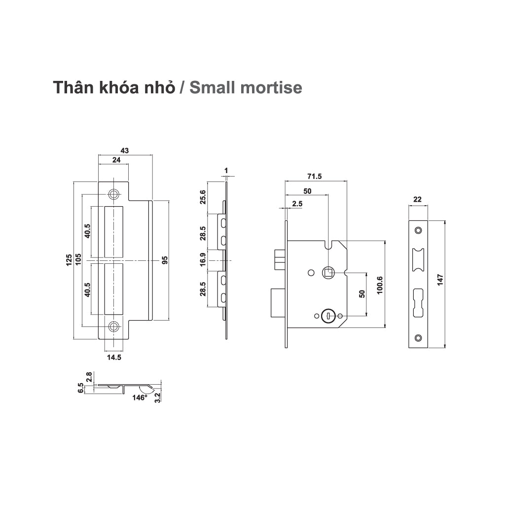 Khóa điện tử Hafele BAUMA BM600, thân khóa nhỏ - 912.20.394