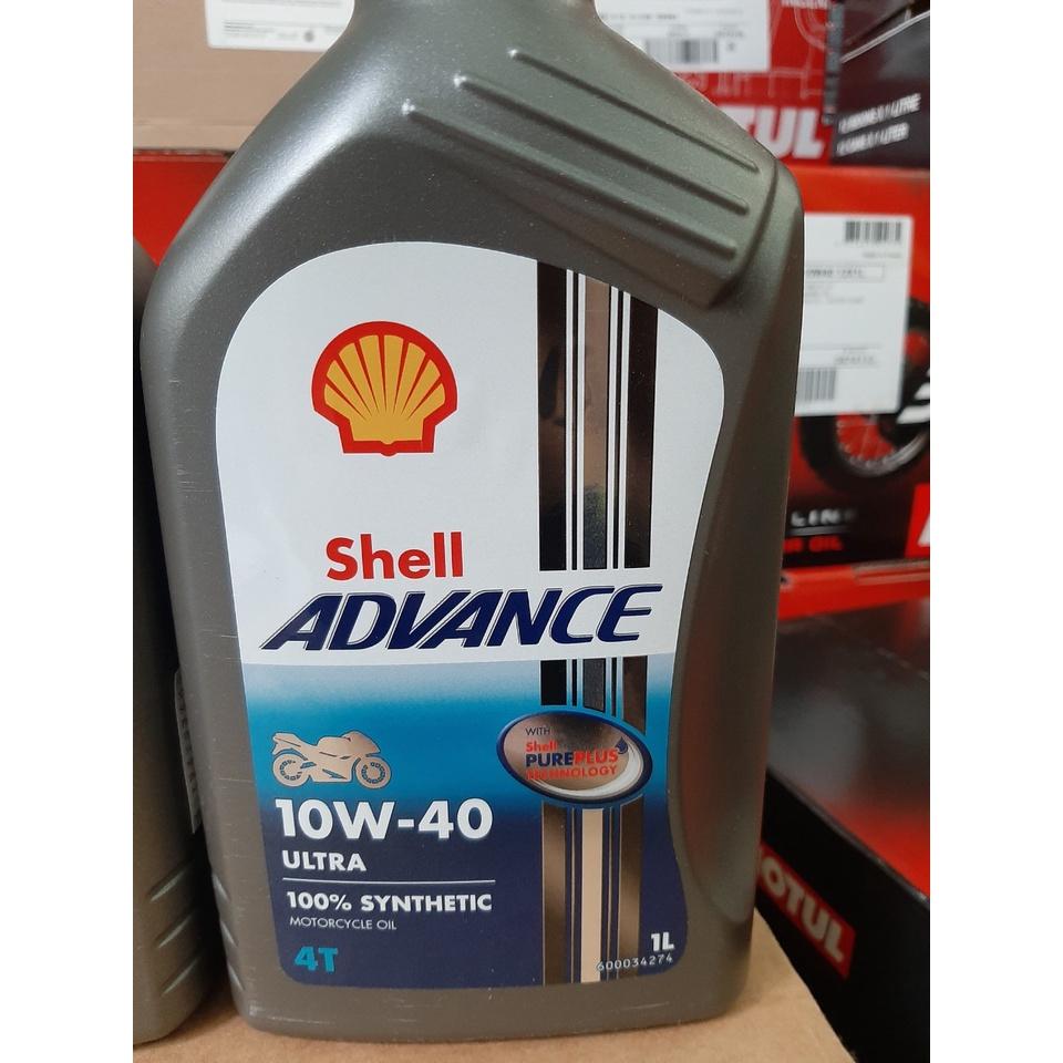 Nhớt tổng hợp cao cấp SHELL ADVANCE ULTRA 10W40 1L cho xe côn tay, xe số 4 Thì