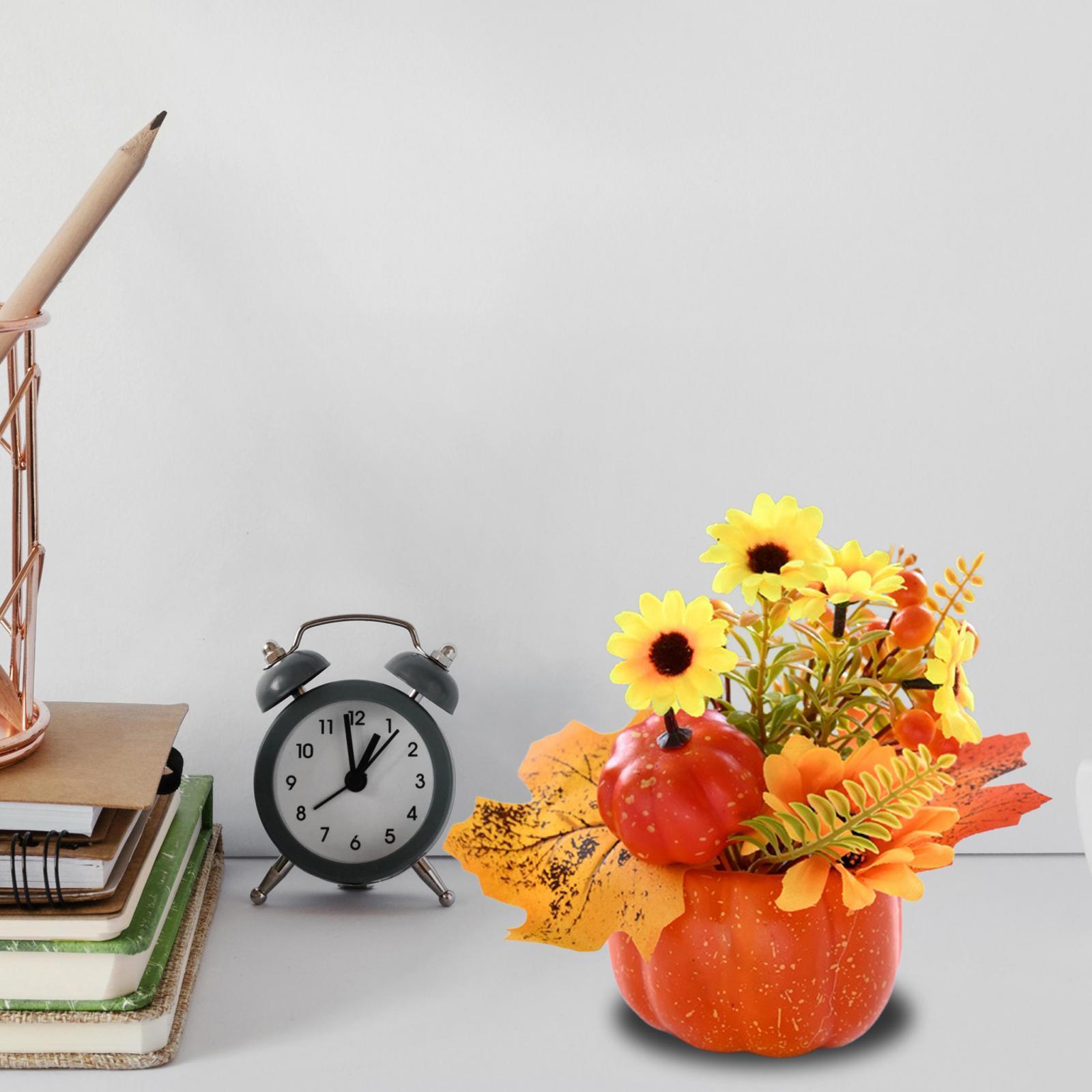 Artificial Pumpkin Flower Autumn Floral Arrangement Fall Pumpkin Centerpiece