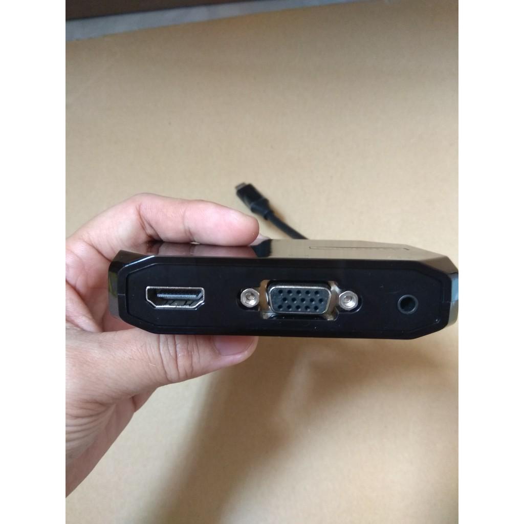 Cáp chuyển USB Type-c ra 5 cổng HDMI/ Vga/ PD, Usb 3.0 cho MAC/ Laptop/ Smartphone MHL