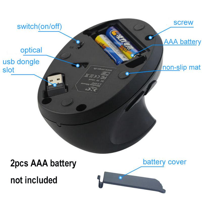 SUNGI 2.4G Tay Trái Chuột không dây Thiết Kế sử dụng an toàn Chuột 1000/1200/1600 DPI Sử Dụng Nguồn Pin AAA