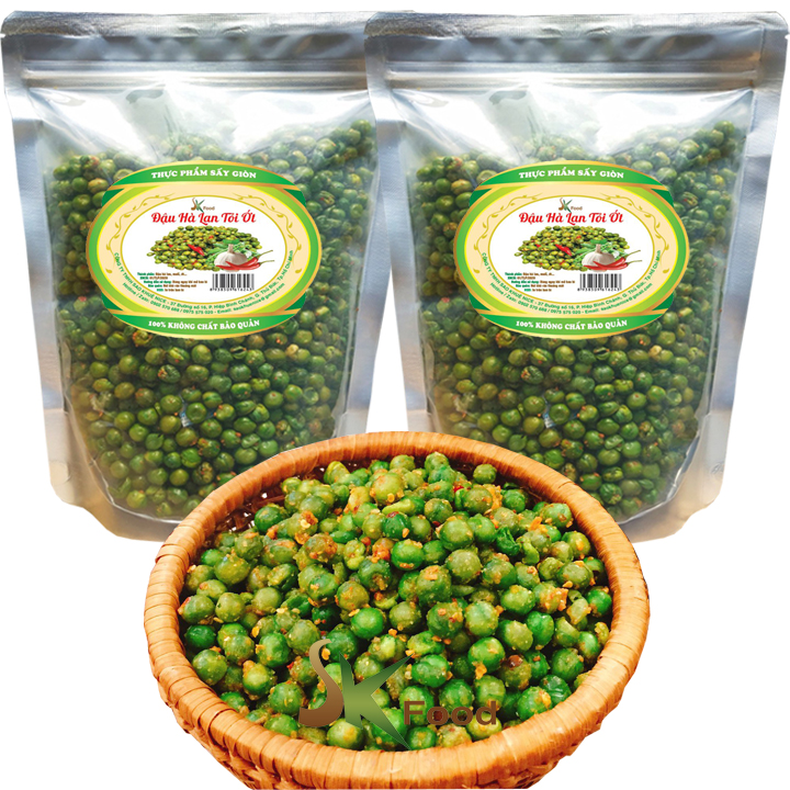 ĐẬU HÀ LAN TỎI ỚT THƯƠNG HIỆU SK FOOD - TỔNG 2 BỊCH 1KG