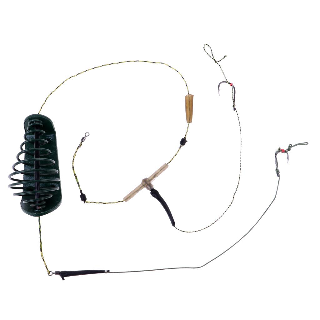 Carp Fishing Inline Method Feeder Cage Hook Rig Set Coarse Fishing 40g