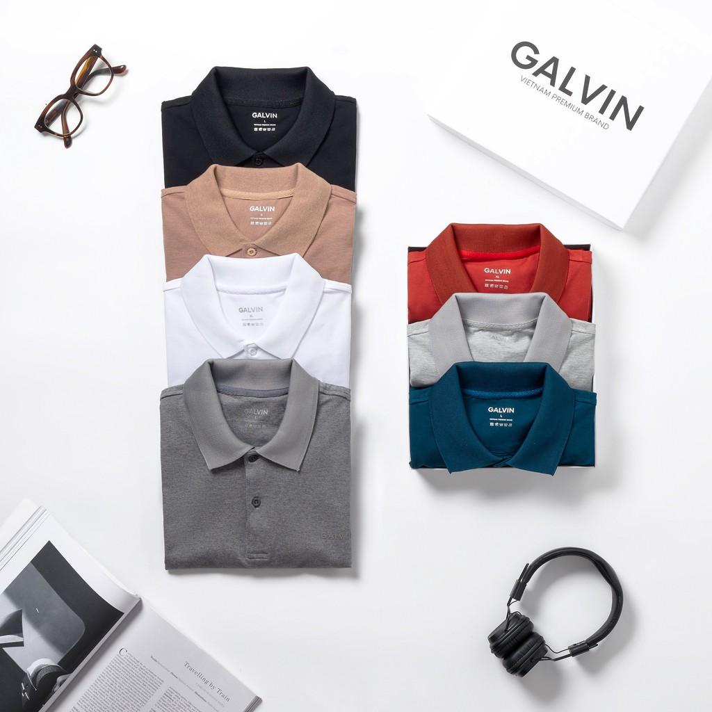 Áo thun Polo nam Galvin dòng Premium chất Cotton CVC cá sấu cổ bẻ tay ngắn chuẩn form fullbox PLGV58