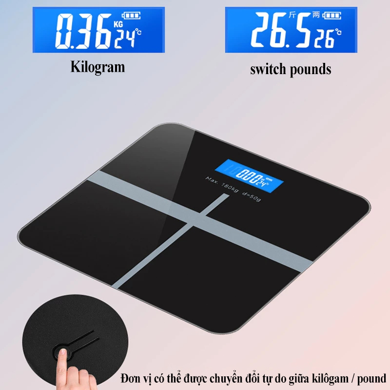 Cân sức khỏe điện tử chữ thập 180kg độ chính xác cao - Cân Sức Khoẻ Màn Hình Hiển Thị LCD - Hàng chính hãng