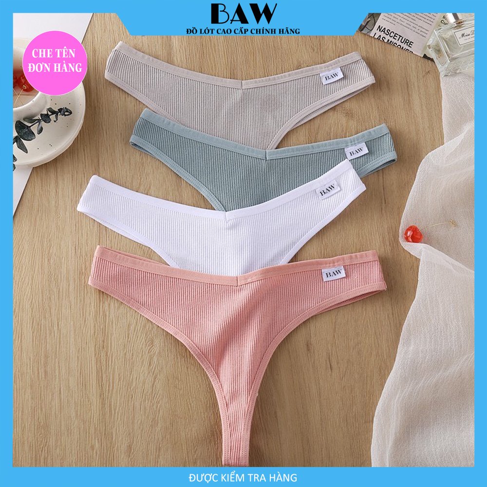 Combo 3 Quần Lót Nữ Cotton Nọt Ne Màu Trơn Gợi Cảm Cho Nữ Size thương hiệu BAW QLN22