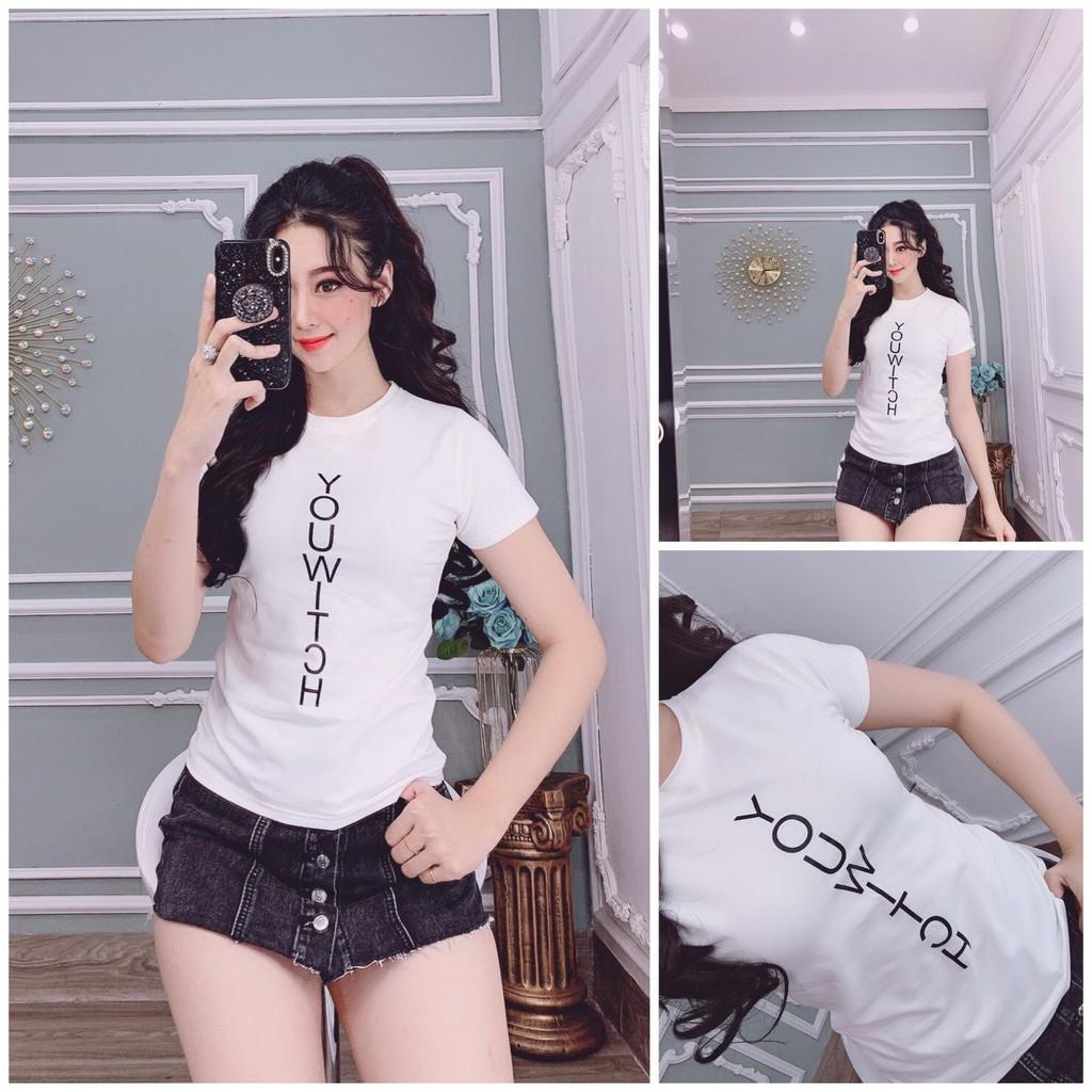 Áo Thun Nữ Cổ Tròn In Chữ Form Body AG66265