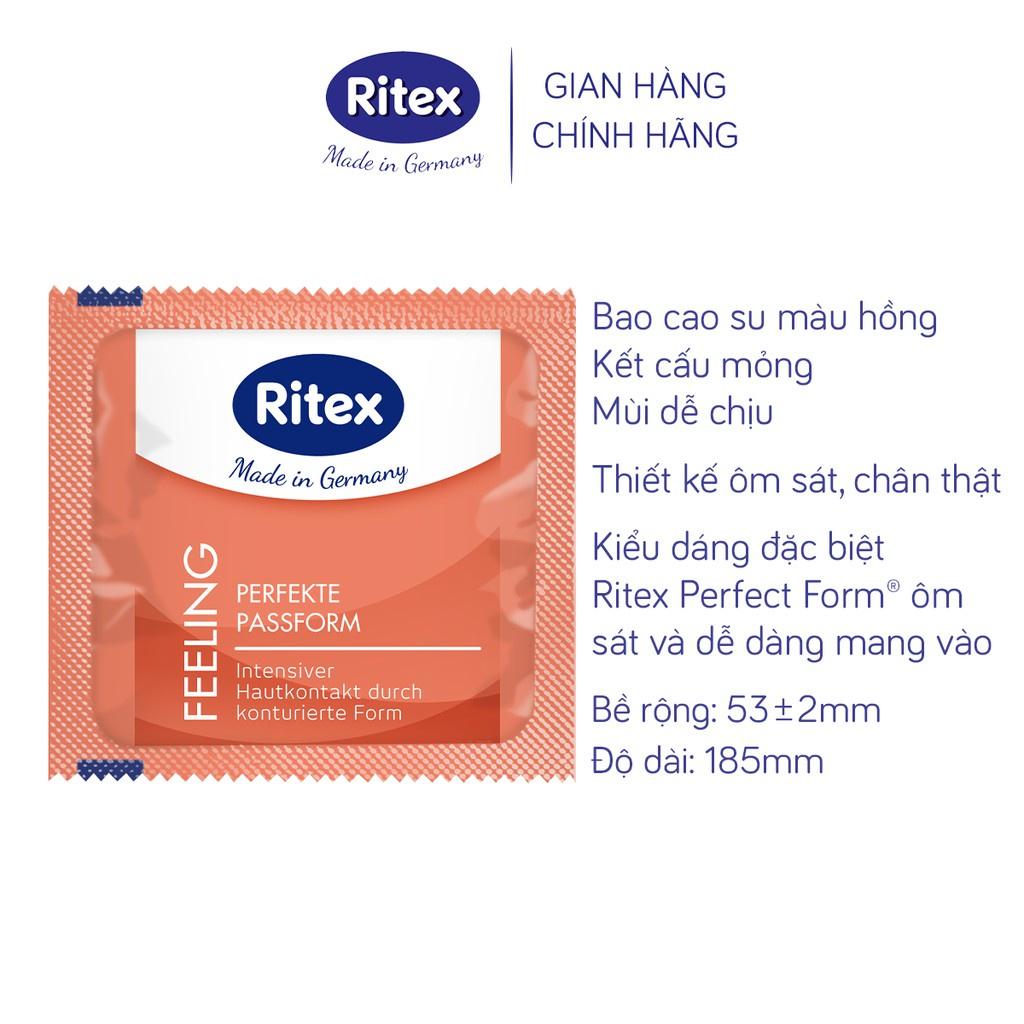 Bao cao su Ritex Feeling ôm sát vừa vặn hộp 3 bao - Hàng nhập khẩu chính hãng