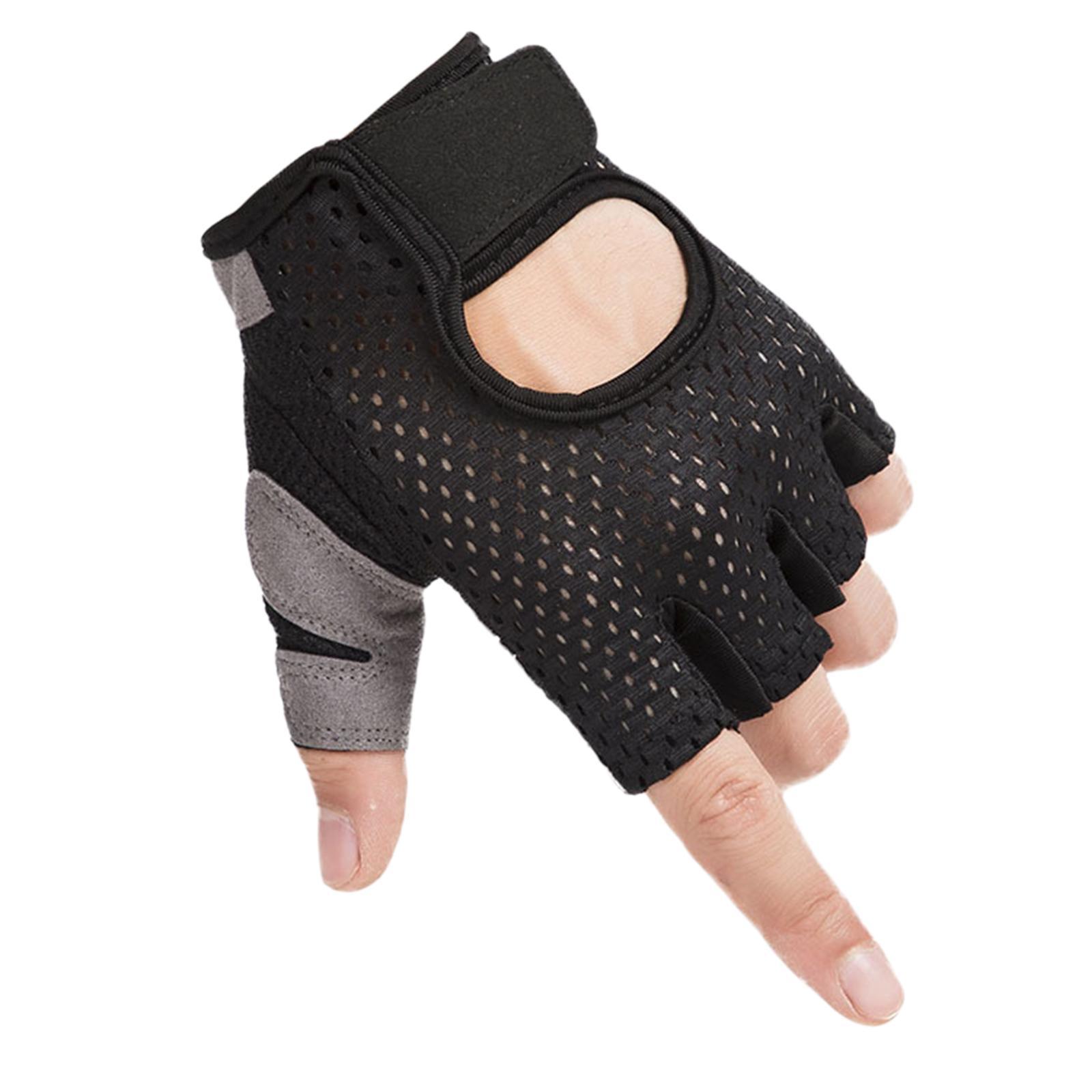 Summer Workout Gloves Weightlifting Gym Half  Cycling Gloves Black S