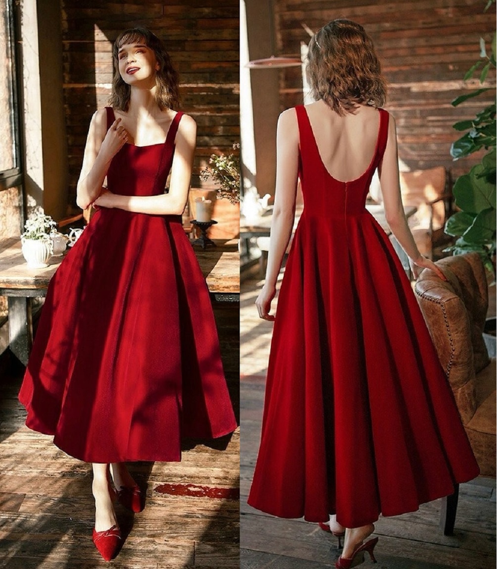 ĐẦM ĐỎ TÙNG XÒE XẾP LI 2 DÂY