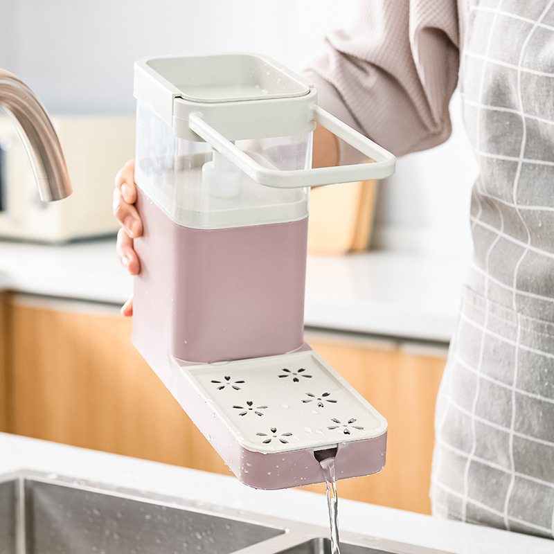 Hộp Đựng Xà Phòng Thông Minh Lấy Xà Phòng Tự Động 2 Tầng Tặng Kèm Miếng Rửa Chén Bọt Biển PaKaSa - Hàng Chính Hãng