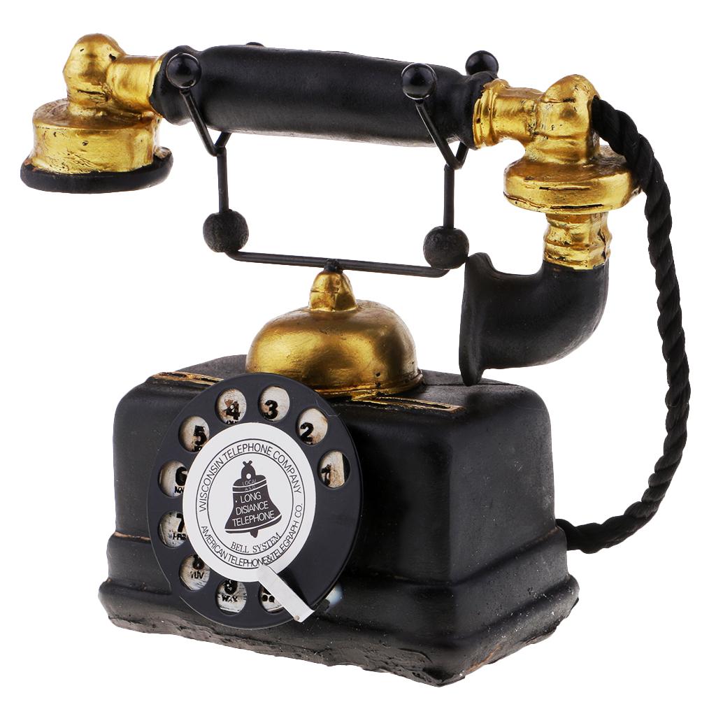 Điện Thoại Cổ Vintage Quay Dây điện Thoại Retro Trang Trí Nhà