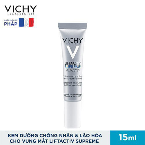 Kem Dưỡng Giúp Giảm Nếp Nhăn &amp; Săn Chắc Da Vùng Mắt Vichy LiftActiv Eyes Supreme Global Anti-Wrinkle &amp; Firming Care 15ml