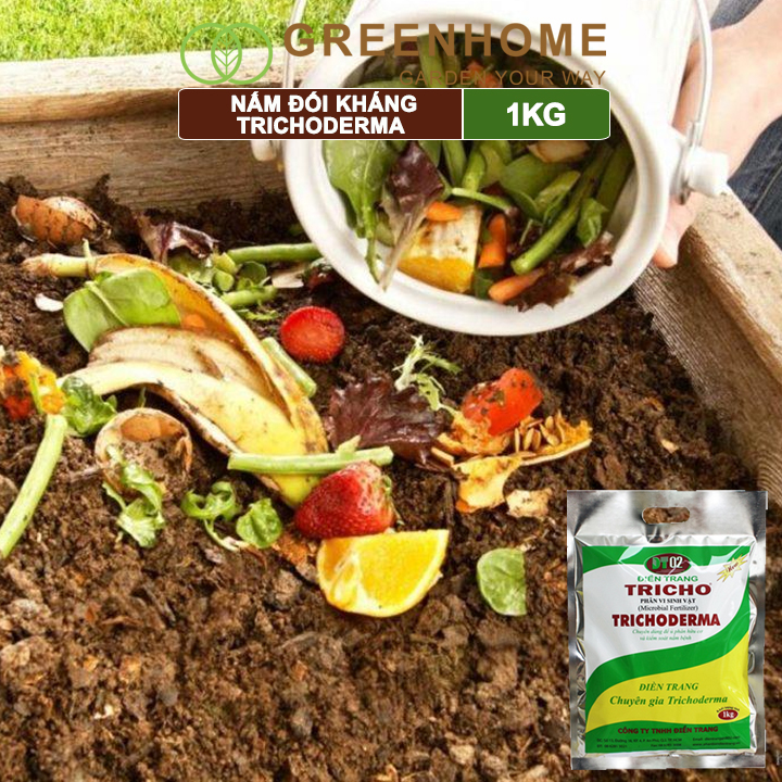 Nấm Đối Kháng Trichoderma Greenhome, Điền Trang, Bao 1kg, Ủ Phân Hữu Cơ, Ủ Rác, Đậu Tương, Khử Mùi, Cải Tạo Đất