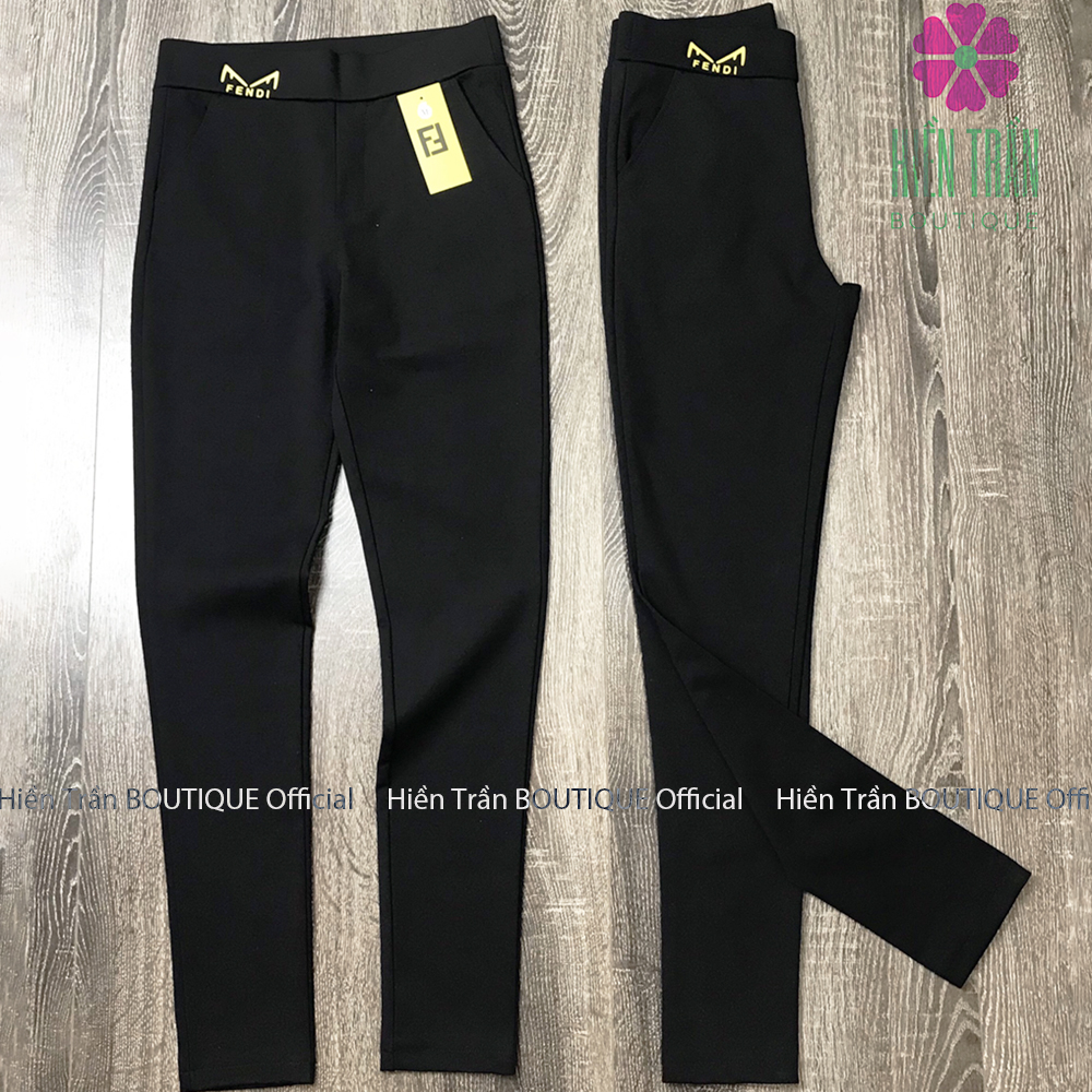 Quần legging nữ Hiền Trần BOUTIQUE cạp cao gen bụng, vải co giãn, mặc tôn dáng