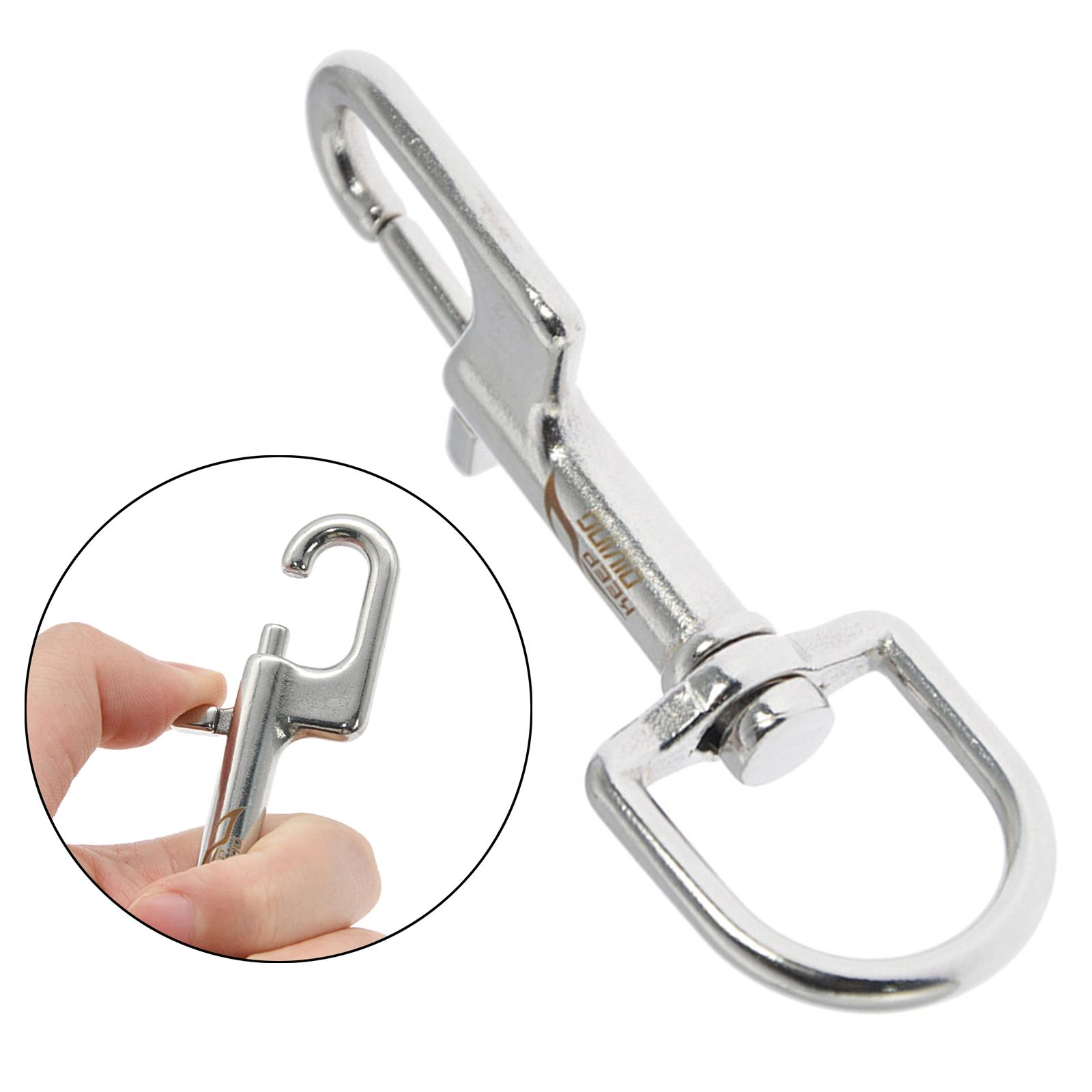 4xStainless Steel Swivel  Snap Hook Clip Scuba Diving 90mm Single Ended