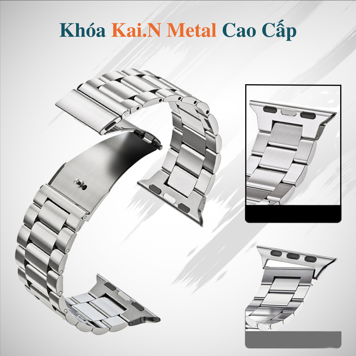 Dây Đeo Thép Dành Cho Apple Watch Ultra / Apple Watch Series, Kai.N Metal Band - Hàng Chính Hãng