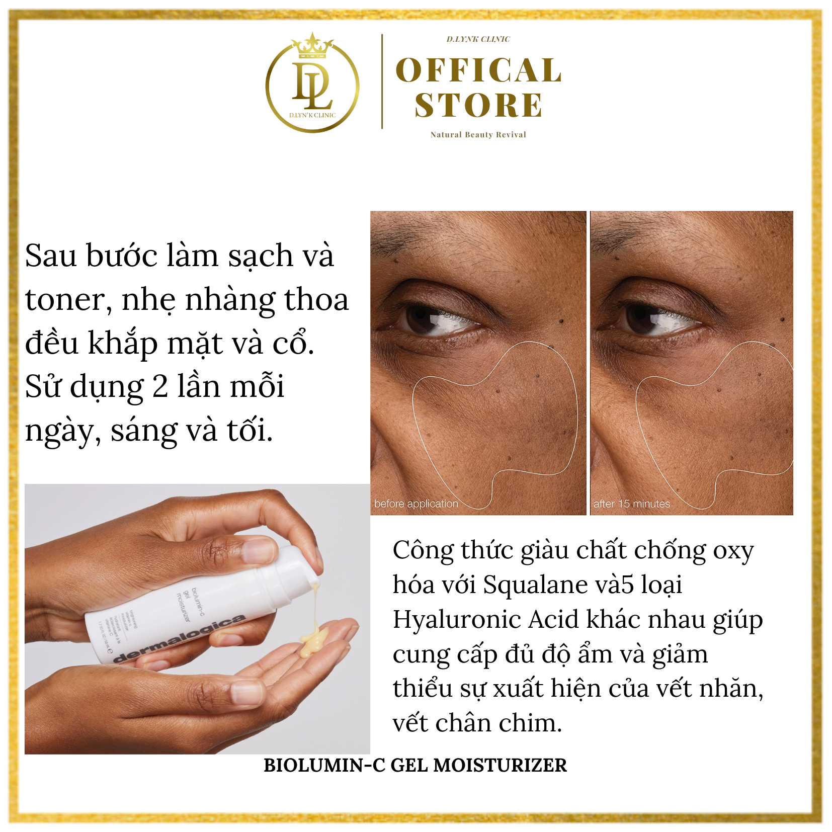 Tinh chất giảm thâm, ngăn ngừa mụn và sáng đều màu da Dermalogica BIOLUMIN-C GEL MOISTURIZER 50ml