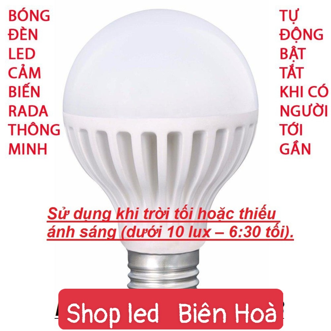 bóng đèn cảm biến chuyển động rada 12w