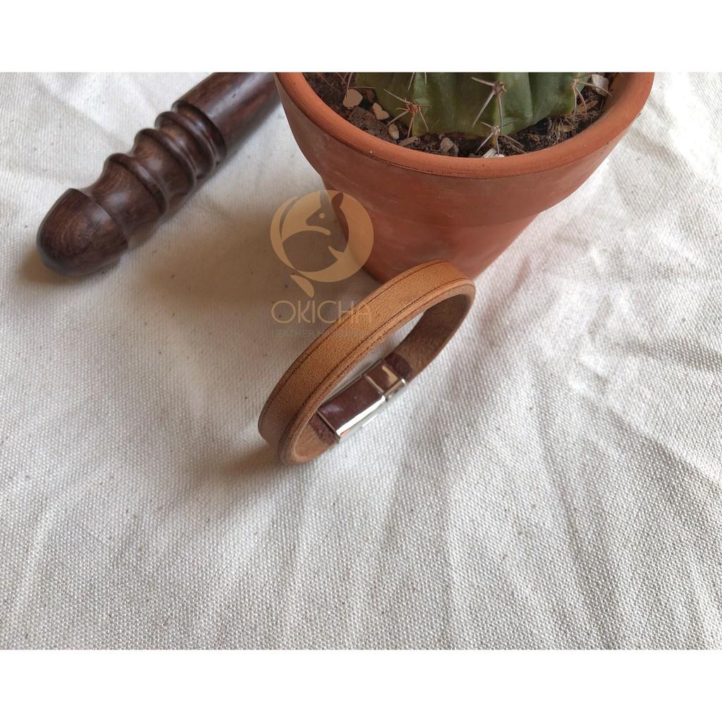 Vòng tay da vintage handmade phong cách retro free khắc laser