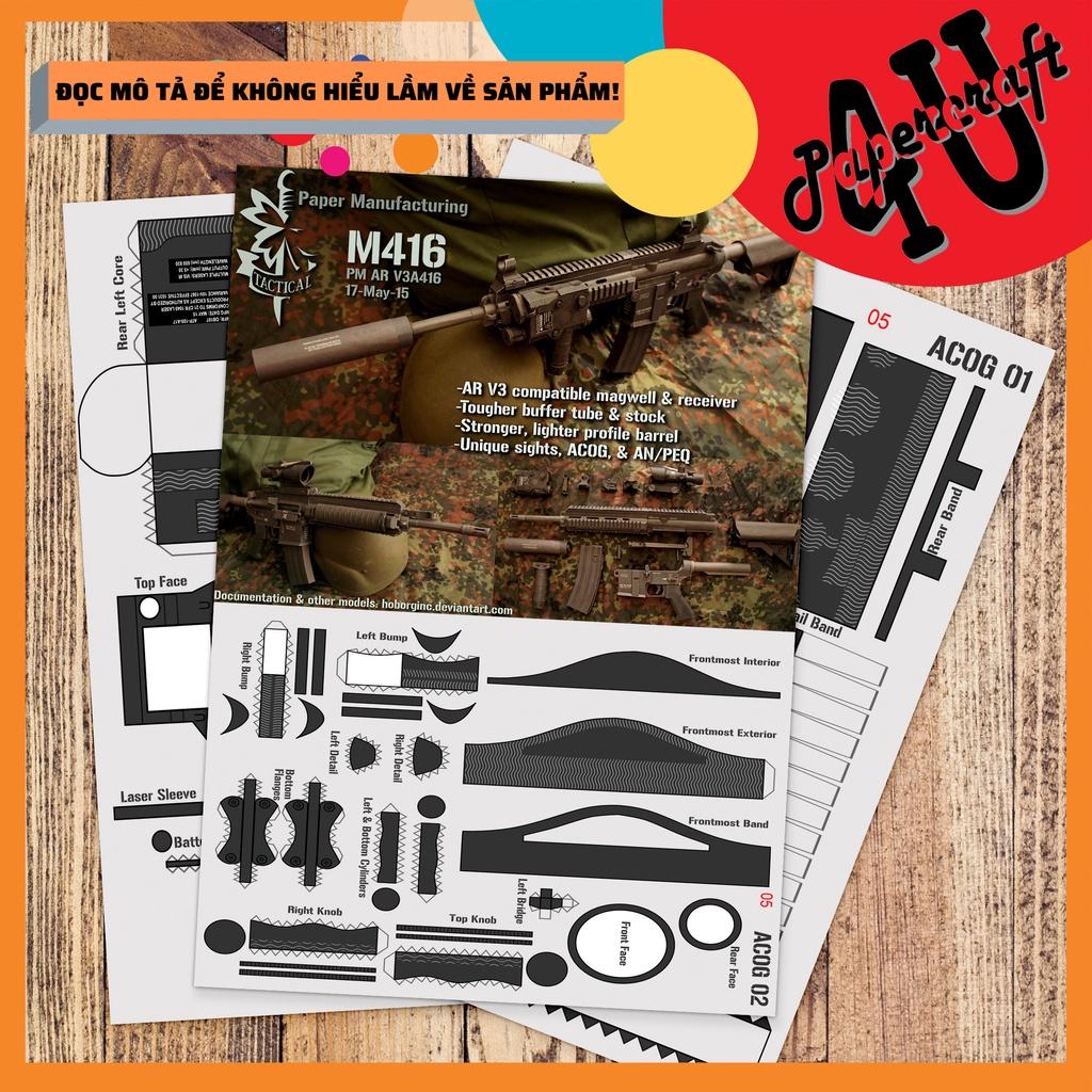 Mô hình giấy 3D mô hình lắp ráp PUBG - M416 tỉ lệ 1:1