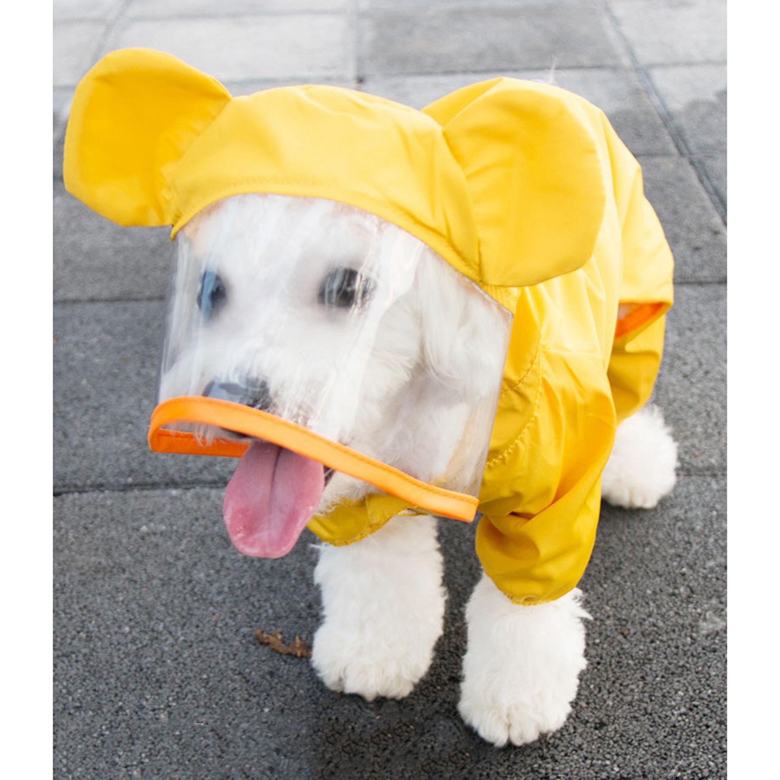 Pet Dog Puppy Raincoat Hooded Rain Coat Waterproof Jacket Raincover Clothes