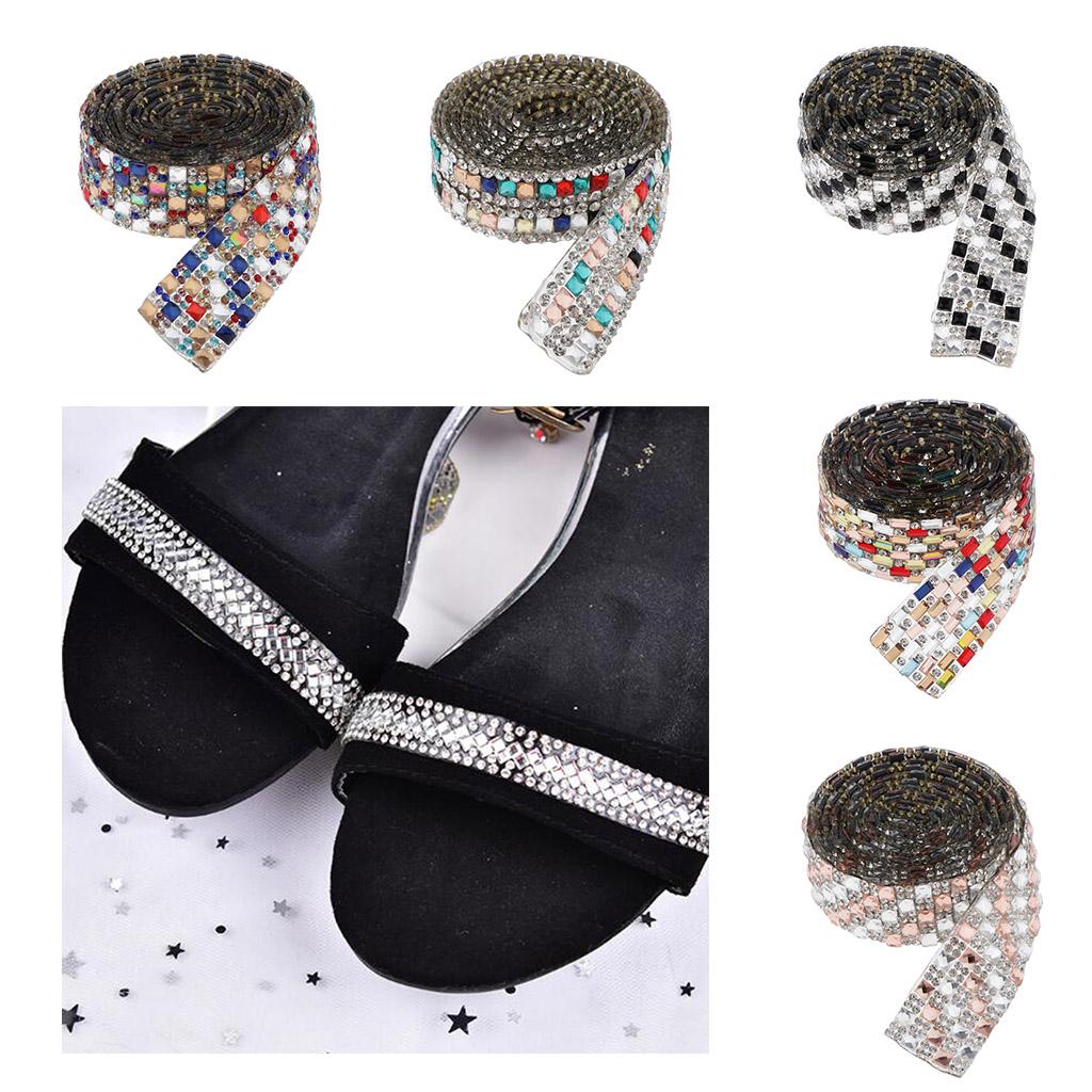 1 Mét Rhinestone Ribbon Crystal May Trim Thủ Công Mỹ Nghệ 2cm