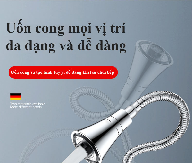 Vòi rửa chén nóng lạnh Schmidt mạ crom lò xo bẻ được mọi vị trí , Vòi rửa bát Inox 304 chất lượng cao – Hàng chính hãng