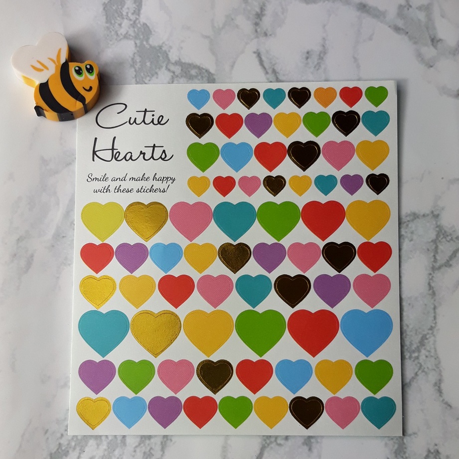 Tấm Sticker Dán Trang Trí - Cutie Hearts