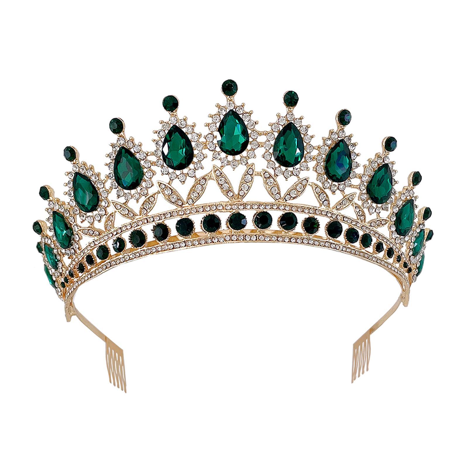 Tiara Crown with Comb Baroque Gifts Gorgeous Tiara Crown for Party Birthday
