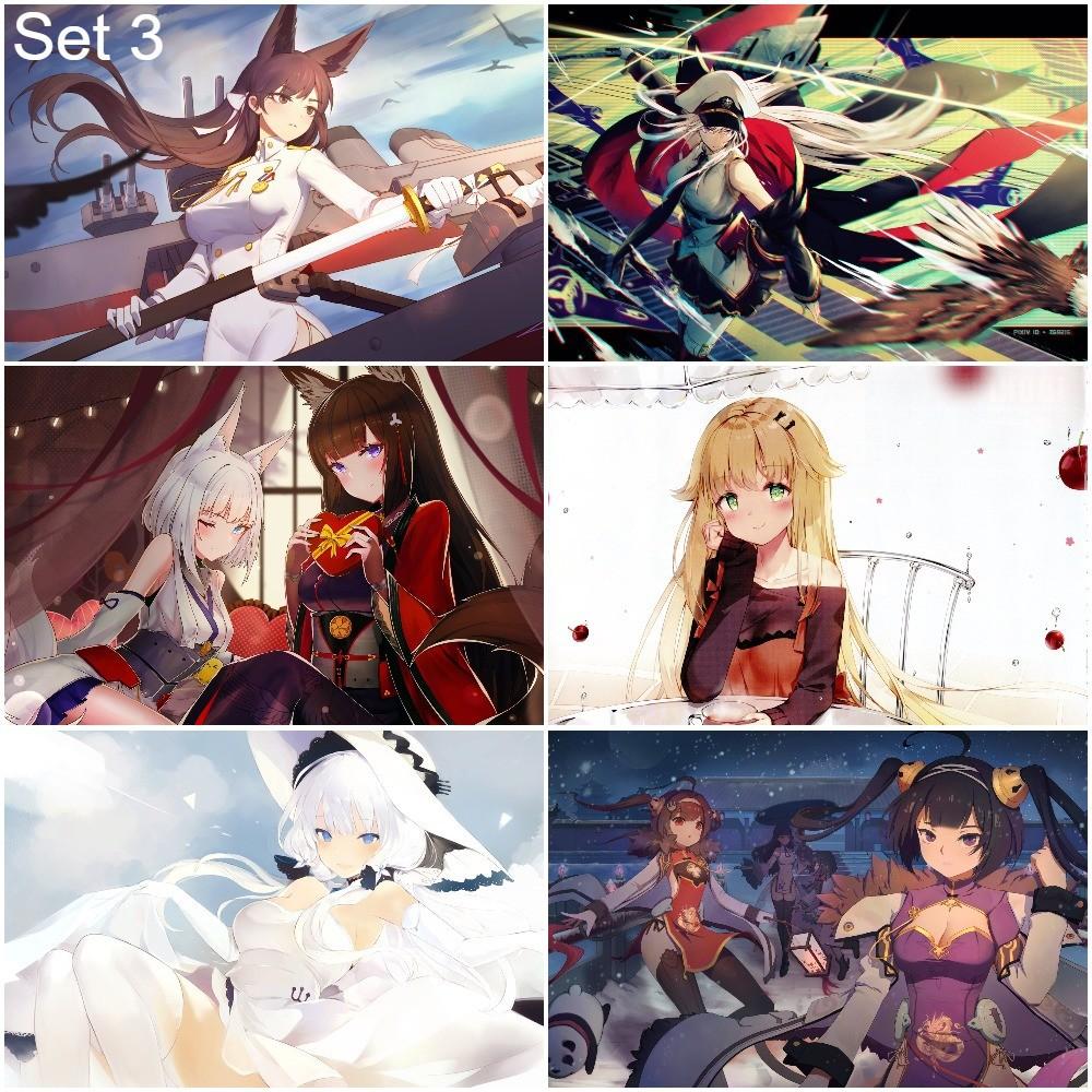 Bộ 6 Poster game Azur Lane (1) (bóc dán) - A3,A4,A5