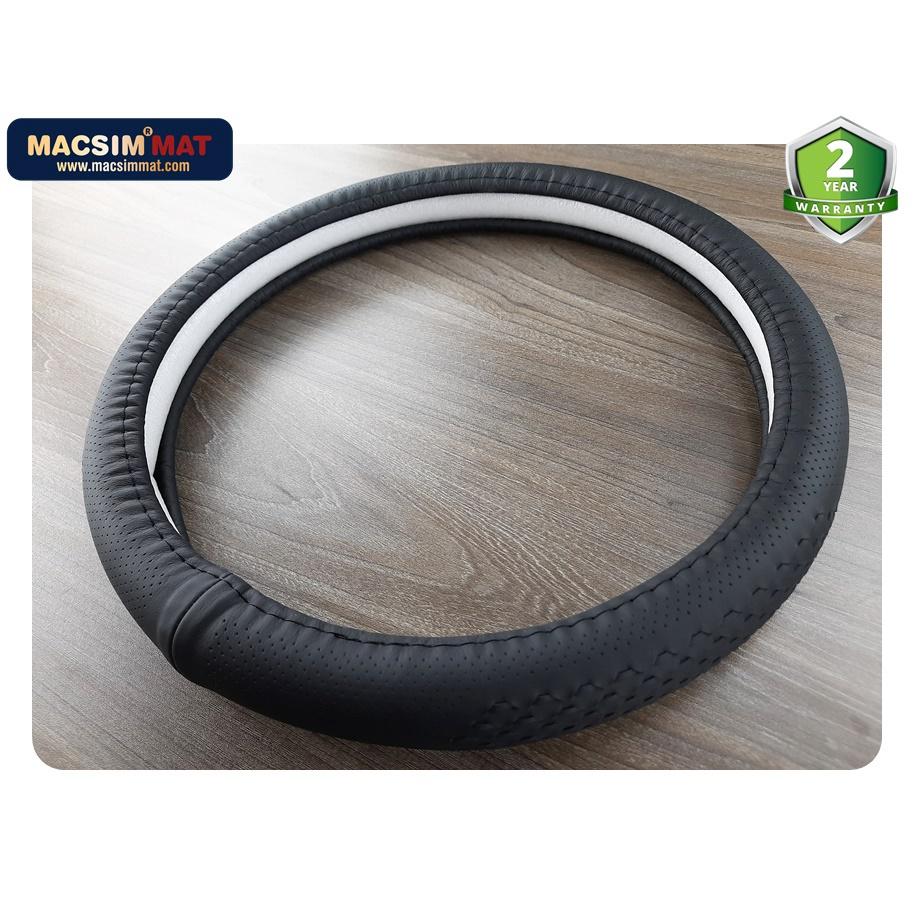 Bọc vô lăng Porsche cao cấp màu đen chất liệu da thật 100%, size M phù hợp các loại xe nhãn hiệu Macsim mã 8913