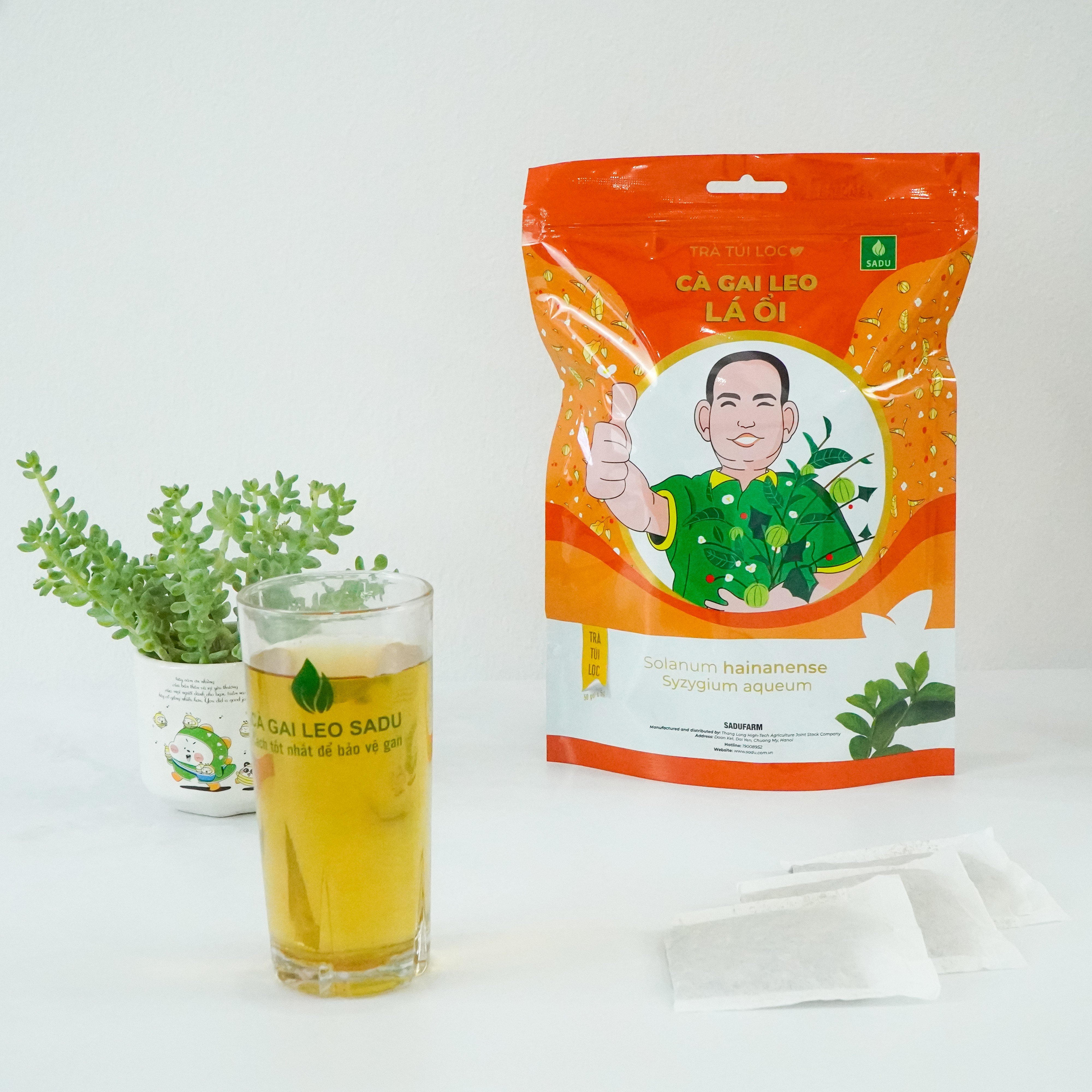 Trà túi lọc cà gai leo lá ổi Sadu gói 250g