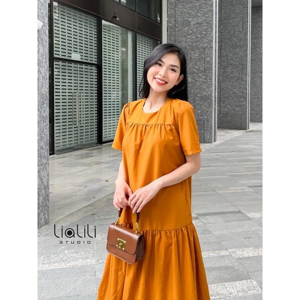 Đầm kate cao cấp trơn,chất mát,ko nhăn-Thiết kế từ