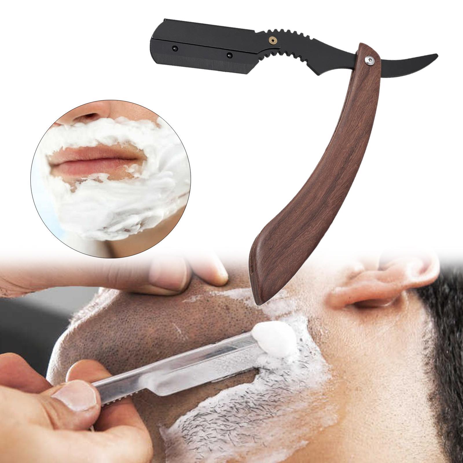 Straight Edge Barber  Wooden Handle for Barbershop Stainless Steel