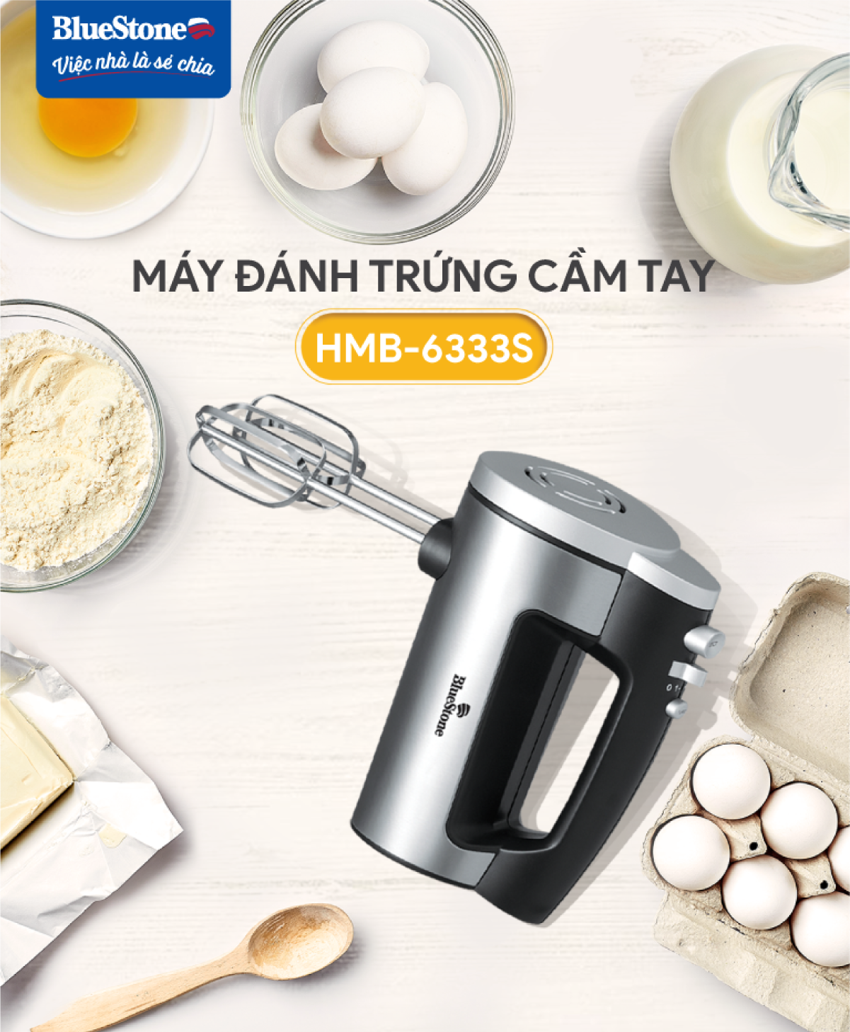 Máy Đánh Trứng Bluestone HMB-6333S (300W) - Hàng chính hãng