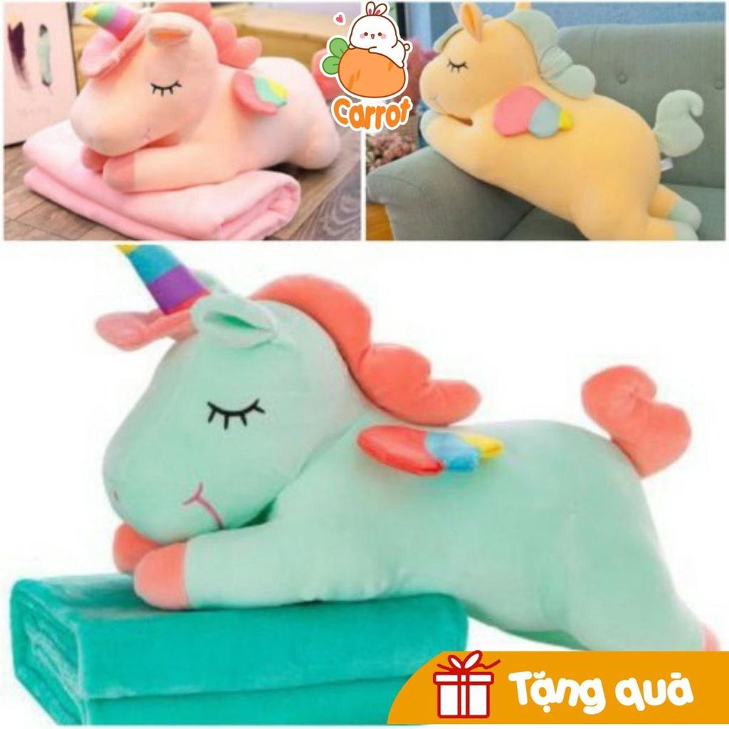 Bộ chăn gối văn phòng ngựa Pony 3 in 1, Gấu bông Ngựa Pony kèm mềm