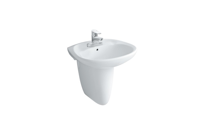 Chậu rửa Lavabo treo tường 3 lỗ Inax L-284VEC ( không bao gồm chân chậu )