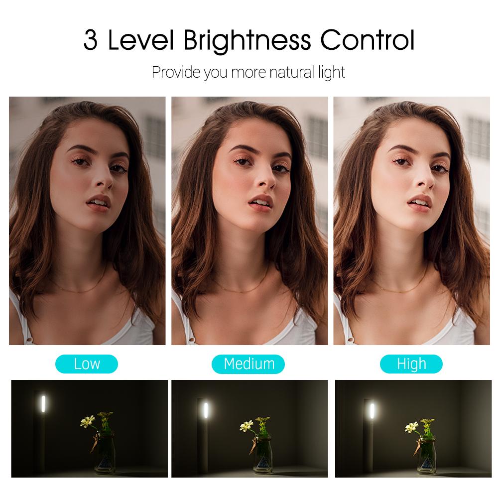 Gậy chụp ảnh tự sướng không dây có thể mở rộng di động Monopod cầm tay với 3 mức điều khiển độ sáng