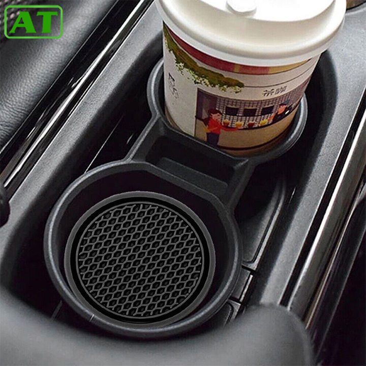Bộ 2 miếng lót cốc nước bằng sợi carbon dùng trên xe hơi