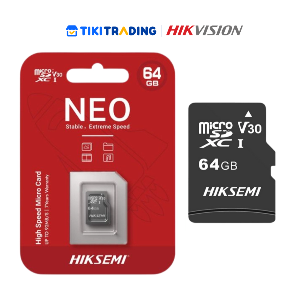 Thẻ Nhớ MicroSD NEO Home Hikvision Hiksemi 32GB/64GB/128GB 92MB/s - Bảo Hành 7 Năm - Hàng Chính hãng